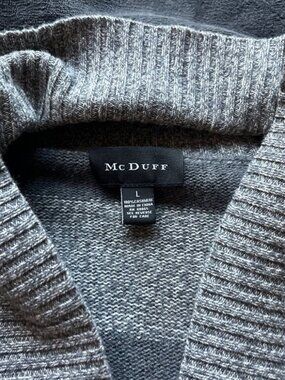 McDuff Women's Gray Open Front Cardigan 100% Cashmere Size Large